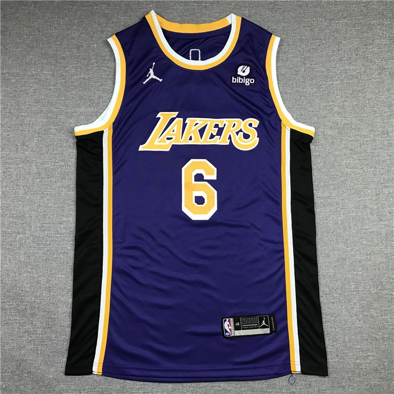 Men Los Angeles Lakers #6 James Purple 2022 Game NBA Jersey